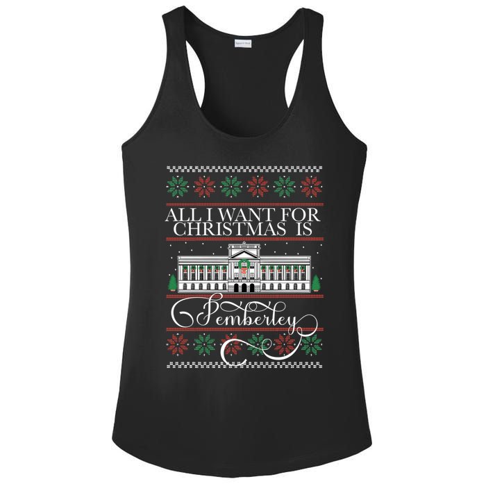 All I Want For Christmas Is Pemberley Austen Ugly Meme Ladies PosiCharge Competitor Racerback Tank