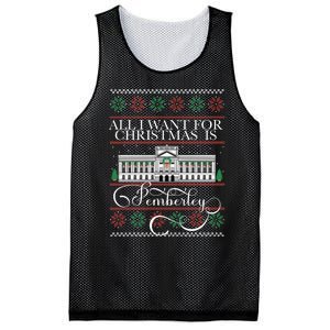 All I Want For Christmas Is Pemberley Austen Ugly Meme Mesh Reversible Basketball Jersey Tank