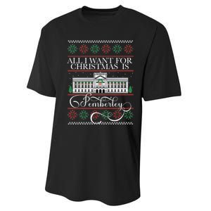 All I Want For Christmas Is Pemberley Austen Ugly Meme Performance Sprint T-Shirt