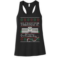 All I Want For Christmas Is Pemberley Austen Ugly Meme Women's Racerback Tank