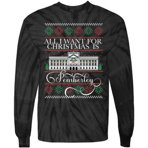 All I Want For Christmas Is Pemberley Austen Ugly Meme Tie-Dye Long Sleeve Shirt