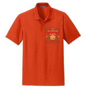 All I Want Is More Cheeseburger Christmas Pajama Party Gift Dry Zone Grid Polo