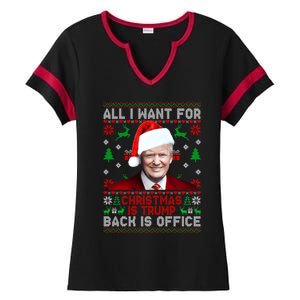 All I Want For Christmas Is Trump Back And New President Meaningful Gift Ladies Halftime Notch Neck Tee