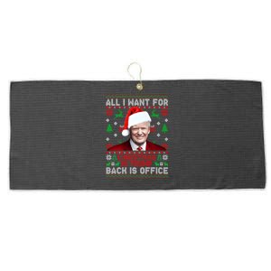 All I Want For Christmas Is Trump Back And New President Meaningful Gift Large Microfiber Waffle Golf Towel