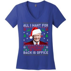 All I Want For Christmas Is Trump Back And New President Meaningful Gift Women's V-Neck T-Shirt