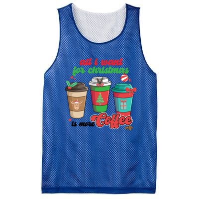 All I Want For Christmas Is More Coffee Funny Christmas Gift Mesh Reversible Basketball Jersey Tank