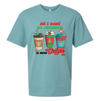 All I Want For Christmas Is More Coffee Funny Christmas Gift Sueded Cloud Jersey T-Shirt