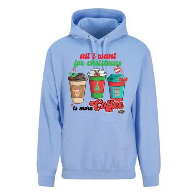 All I Want For Christmas Is More Coffee Funny Christmas Gift Unisex Surf Hoodie