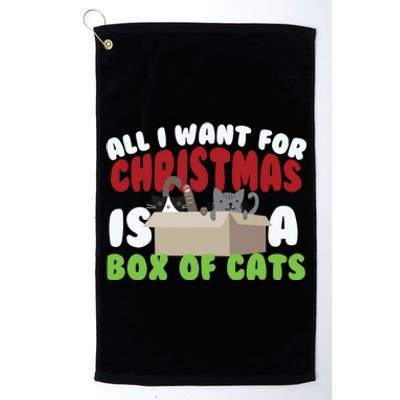 All I Want For Christmas Is A Box Of Cats Gift Platinum Collection Golf Towel