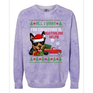 All I Want For Christmas Is Australian Kelpie Christmas Cat Great Gift Colorblast Crewneck Sweatshirt