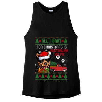 All I Want For Christmas Is Australian Kelpie Christmas Cat Great Gift Ladies PosiCharge Tri-Blend Wicking Tank