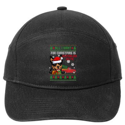 All I Want For Christmas Is Australian Kelpie Christmas Cat Great Gift 7-Panel Snapback Hat