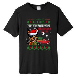 All I Want For Christmas Is Australian Kelpie Christmas Cat Great Gift Tall Fusion ChromaSoft Performance T-Shirt