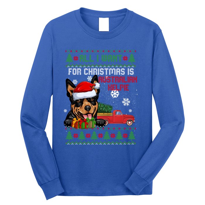 All I Want For Christmas Is Australian Kelpie Christmas Cat Great Gift Long Sleeve Shirt