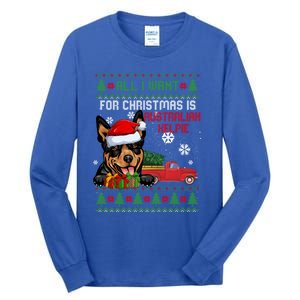 All I Want For Christmas Is Australian Kelpie Christmas Cat Great Gift Tall Long Sleeve T-Shirt