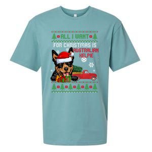 All I Want For Christmas Is Australian Kelpie Christmas Cat Great Gift Sueded Cloud Jersey T-Shirt