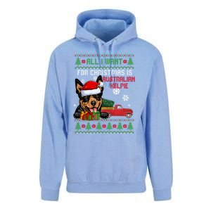 All I Want For Christmas Is Australian Kelpie Christmas Cat Great Gift Unisex Surf Hoodie