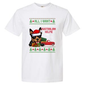 All I Want For Christmas Is Australian Kelpie Christmas Cat Great Gift Garment-Dyed Heavyweight T-Shirt