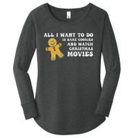 All I Want To Do Is Bake Cookies And Watch Christmas Movies Pullover Hoodie Women's Perfect Tri Tunic Long Sleeve Shirt