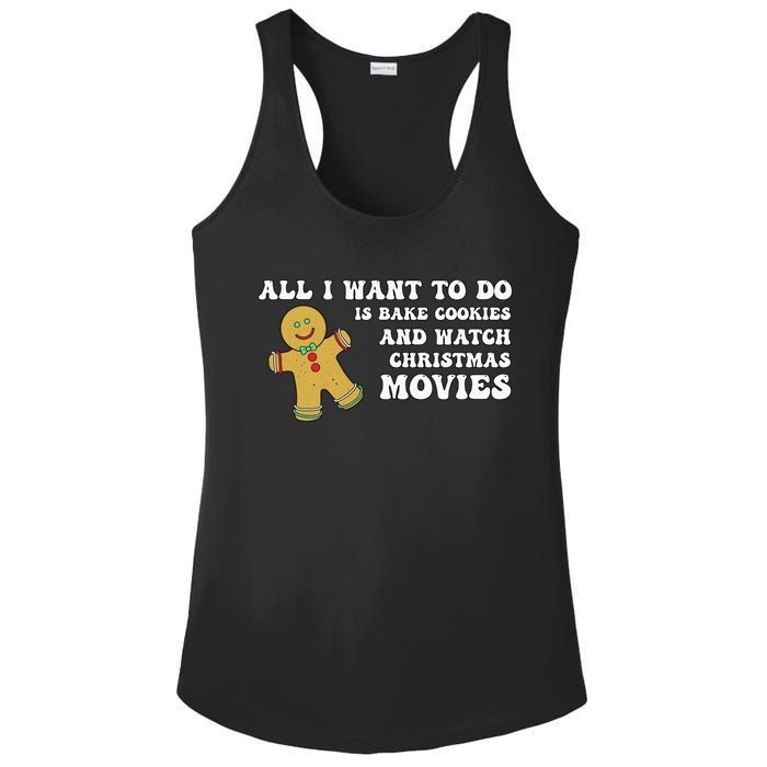 All I Want To Do Is Bake Cookies And Watch Christmas Movies Pullover Hoodie Ladies PosiCharge Competitor Racerback Tank