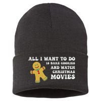 All I Want To Do Is Bake Cookies And Watch Christmas Movies Pullover Hoodie Sustainable Knit Beanie