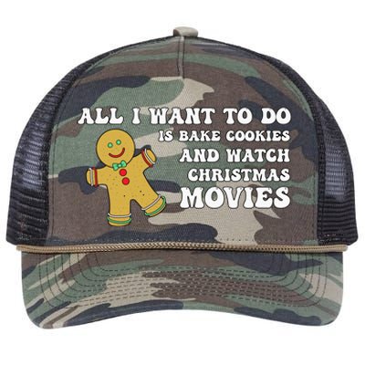 All I Want To Do Is Bake Cookies And Watch Christmas Movies Pullover Hoodie Retro Rope Trucker Hat Cap