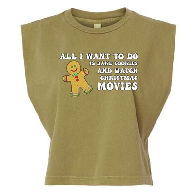 All I Want To Do Is Bake Cookies And Watch Christmas Movies Pullover Hoodie Garment-Dyed Women's Muscle Tee