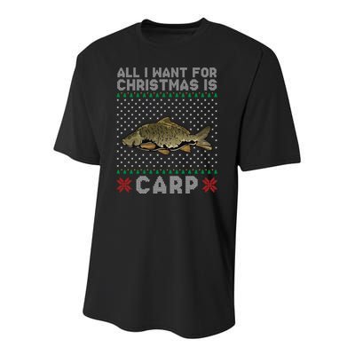 All I Want For Christmas Is Carp Fishing Christmas Youth Performance Sprint T-Shirt