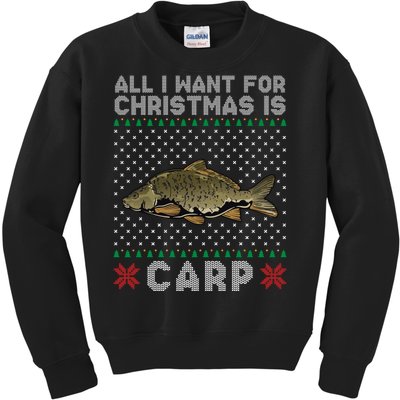 All I Want For Christmas Is Carp Fishing Christmas Kids Sweatshirt