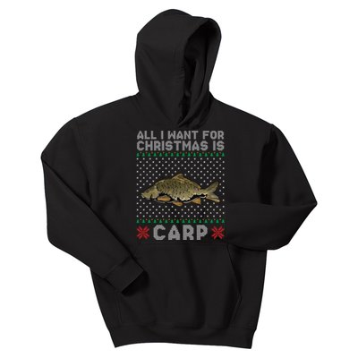 All I Want For Christmas Is Carp Fishing Christmas Kids Hoodie