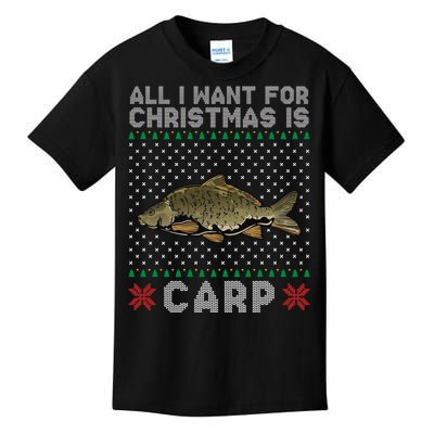 All I Want For Christmas Is Carp Fishing Christmas Kids T-Shirt