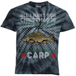 All I Want For Christmas Is Carp Fishing Christmas Kids Tie-Dye T-Shirt