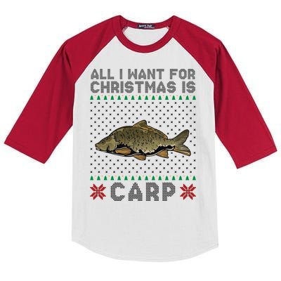 All I Want For Christmas Is Carp Fishing Christmas Kids Colorblock Raglan Jersey