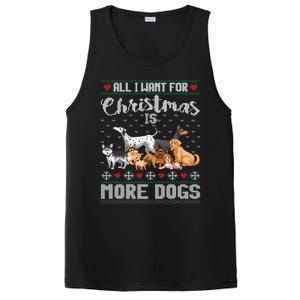 All I Want For Christmas Is More Dogs Ugly Xmas Sweater Gift PosiCharge Competitor Tank