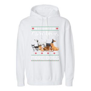 All I Want For Christmas Is More Dogs Ugly Xmas Sweater Gift Garment-Dyed Fleece Hoodie