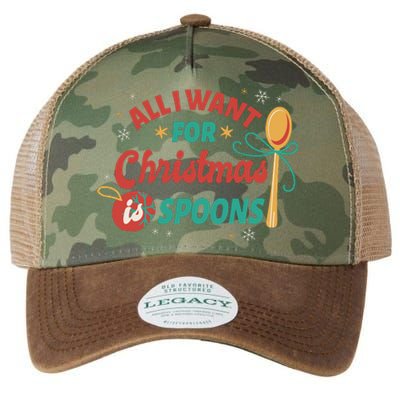 All I Want For Christmas Is Spoons Funny Legacy Tie Dye Trucker Hat