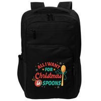 All I Want For Christmas Is Spoons Funny Impact Tech Backpack