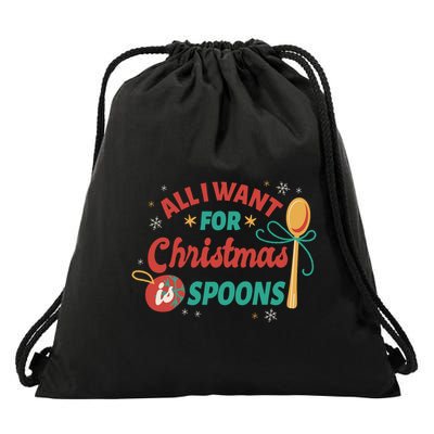 All I Want For Christmas Is Spoons Funny Drawstring Bag