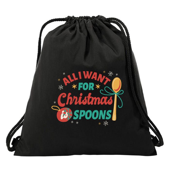 All I Want For Christmas Is Spoons Funny Drawstring Bag