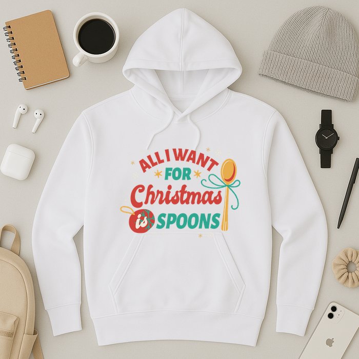 All I Want For Christmas Is Spoons Funny Hoodie