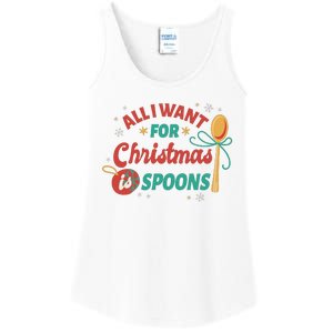 All I Want For Christmas Is Spoons Funny Ladies Essential Tank