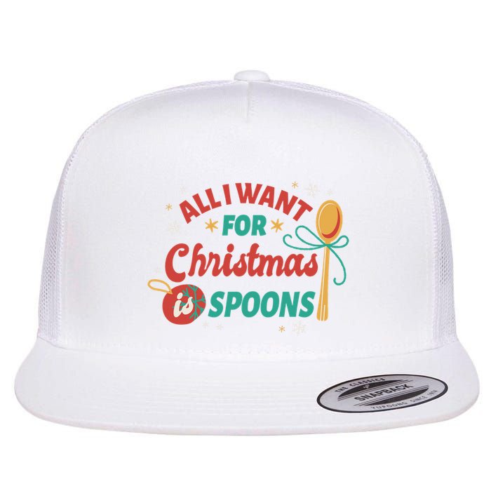 All I Want For Christmas Is Spoons Funny Flatbill Hat