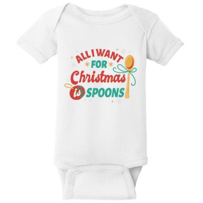 All I Want For Christmas Is Spoons Funny Baby Bodysuit