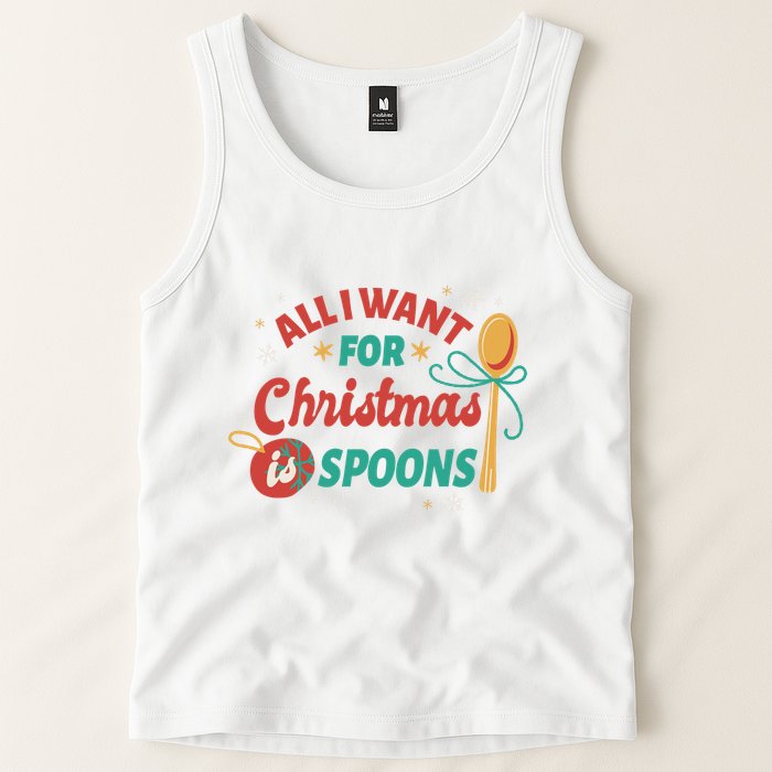 All I Want For Christmas Is Spoons Funny Tank Top