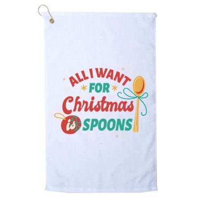 All I Want For Christmas Is Spoons Funny Golf Towel