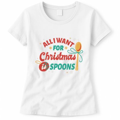 All I Want For Christmas Is Spoons Funny Womens T-Shirt