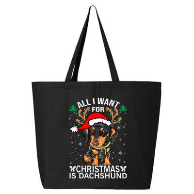 All I Want For Christmas Is More Dog Dachshund Christmas Gift 25L Jumbo Tote