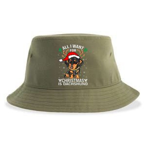 All I Want For Christmas Is More Dog Dachshund Christmas Gift Sustainable Bucket Hat