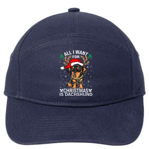 All I Want For Christmas Is More Dog Dachshund Christmas Gift 7-Panel Snapback Hat