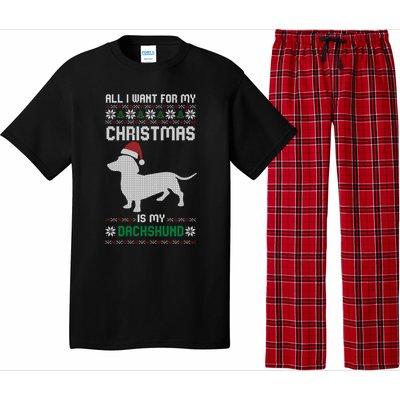 All I Want For My Christmas Dachshund Doxie Dog Ugly Xmas Pj Cute Gift Pajama Set